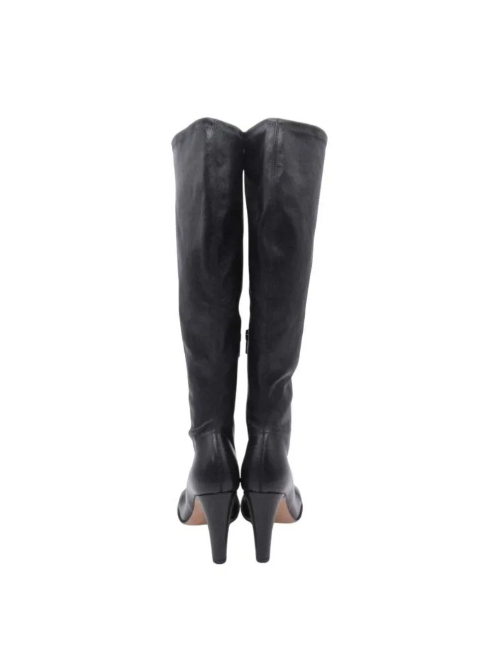 Bottega Veneta Square Toe Long Boots Stretch Leather Shoes Black